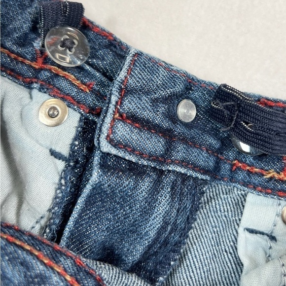 ZARA Boys 100% Cotton Red Thread Embroidered Jeans Dark Wash Casual Size 3-4 - Picture 7 of 10